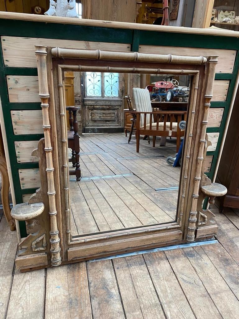 Stoere Sleetse spiegel Faux Bamboe, Ophalen, Rechthoekig, 50 tot 100 cm, Minder dan 100 cm