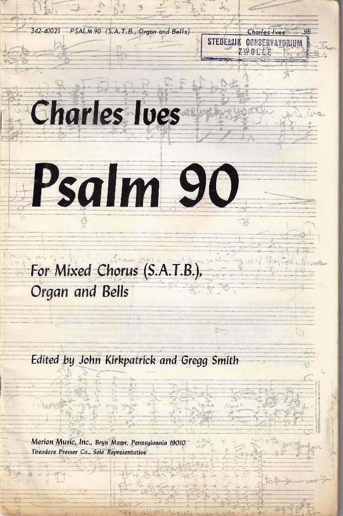 Bo924 bladmuziek psalm 90 Charles Ives, Muziek en Instrumenten, Ophalen of Verzenden, Gebruikt, Artiest of Componist, Overige genres