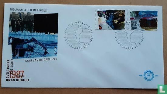 FDC E242 Daklozen-Leger des Heils 1987 NL
Anders geplakt, Ophalen of Verzenden, Nederland