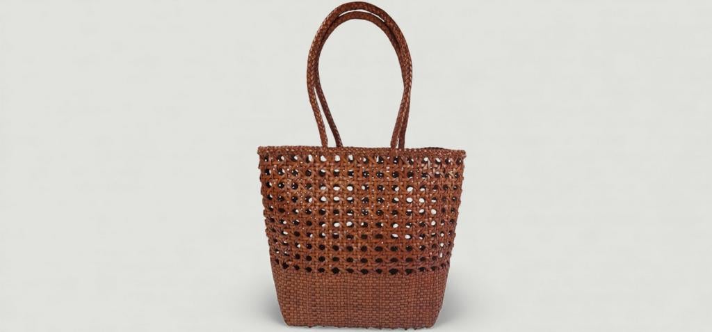 Premium Handgeweven Leren Tote Bag - Medium, Ophalen of Verzenden