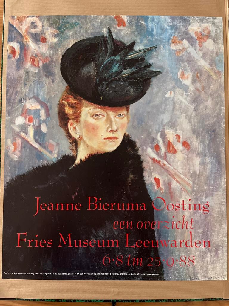 Jeanne Bieruma Oosting poster Fries Museum Leeuwarden, Rechthoekig Staand, Ophalen of Verzenden, Zo goed als nieuw, A1 t/m A3