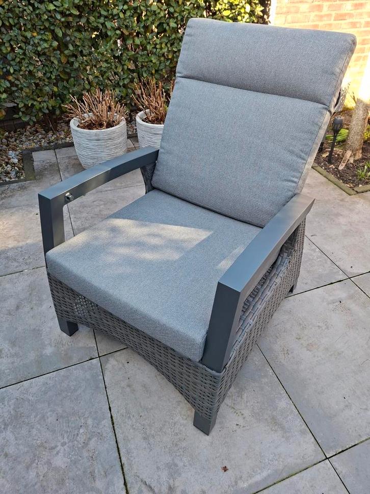 2 verstelbare tuinfauteuils Prato, Tuin en Terras, Tuinstoelen, Zo goed als nieuw, Aluminium, Ophalen
