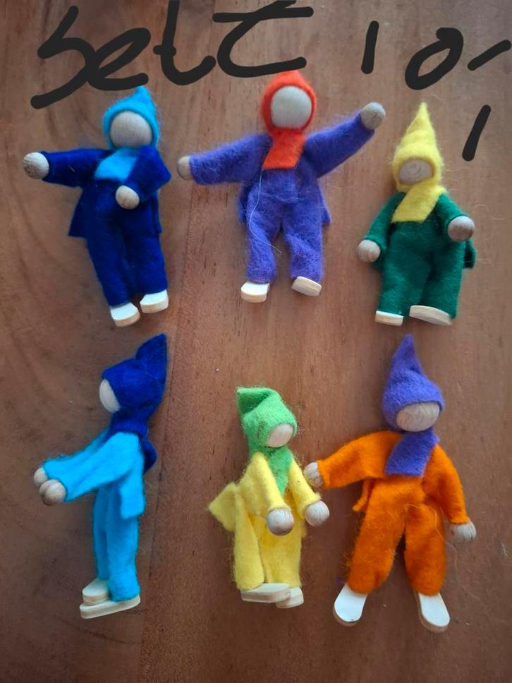 6 Woods Vilten Popjes - Buigbare Elfjes voor Spel, Verzamelen, Poppetjes en Figuurtjes, Zo goed als nieuw, Ophalen of Verzenden