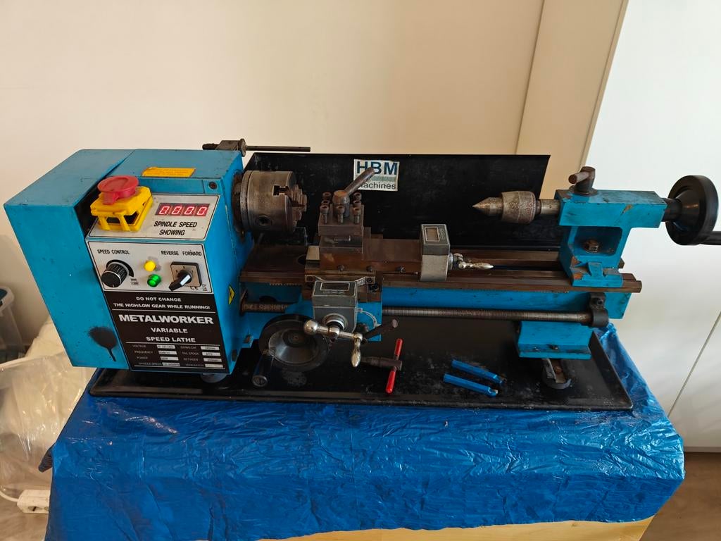 HBM Metalworker Metaaldraaibank - Variabele Snelheid, Doe-het-zelf en Verbouw, Draaibanken, Ophalen, Gebruikt, Metaaldraaibank