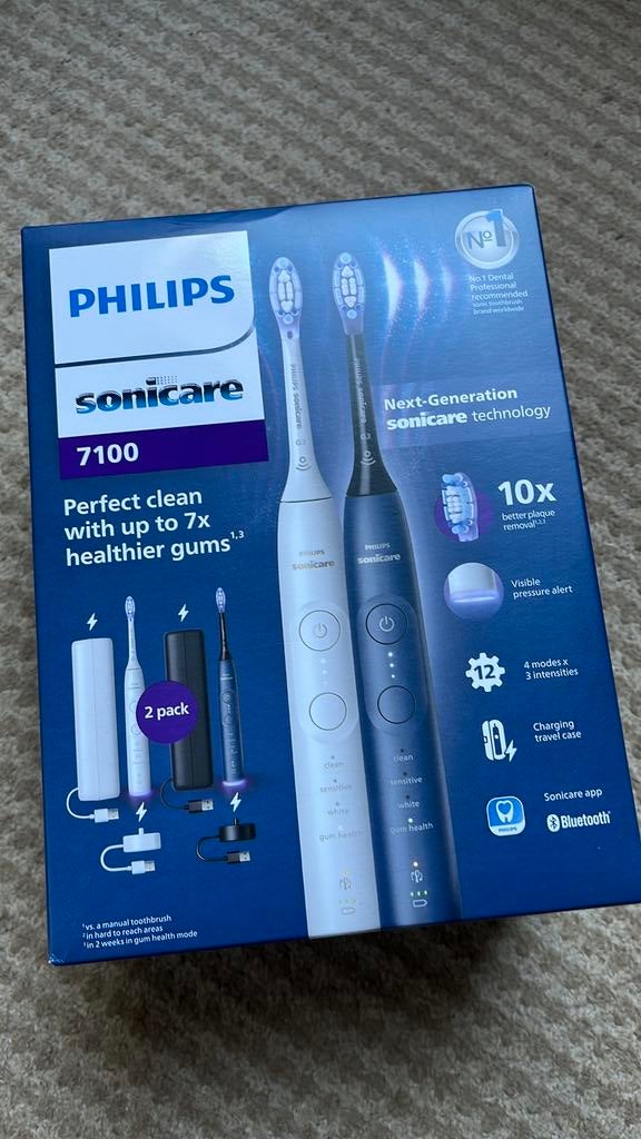 Sonicare 7100 HX7429/01 duo verpakking, Sieraden, Tassen en Uiterlijk, Uiterlijk | Mondverzorging, Ophalen of Verzenden, Zo goed als nieuw