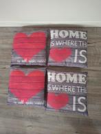 4 kussens met hart en tekst, Ophalen of Verzenden, Zo goed als nieuw