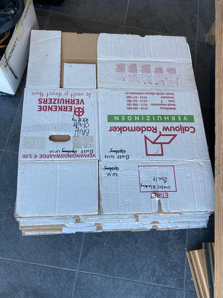 42 Verhuisdozen diverse maten - Klaar voor je verhuizing!, Doe-het-zelf en Verbouw, Kratten en Dozen, Gebruikt, Doos, 50 tot 75 cm