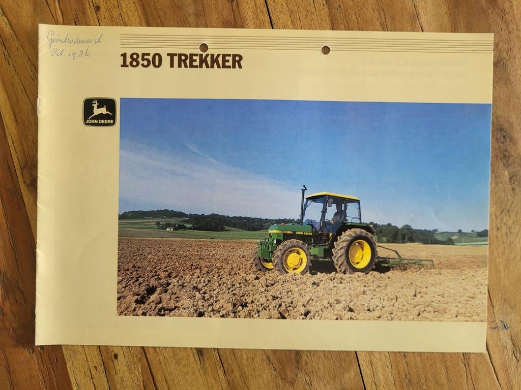 tractor folder John Deere 1850 trekker, Boeken, Catalogussen en Folders, Ophalen of Verzenden, Zo goed als nieuw