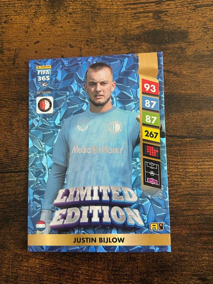Justin Bijlow Panini FIFA 365 Limited Edition 2025, Verzamelen, Sportartikelen en Voetbal, Nieuw, Spelerskaart, Feyenoord, Ophalen of Verzenden