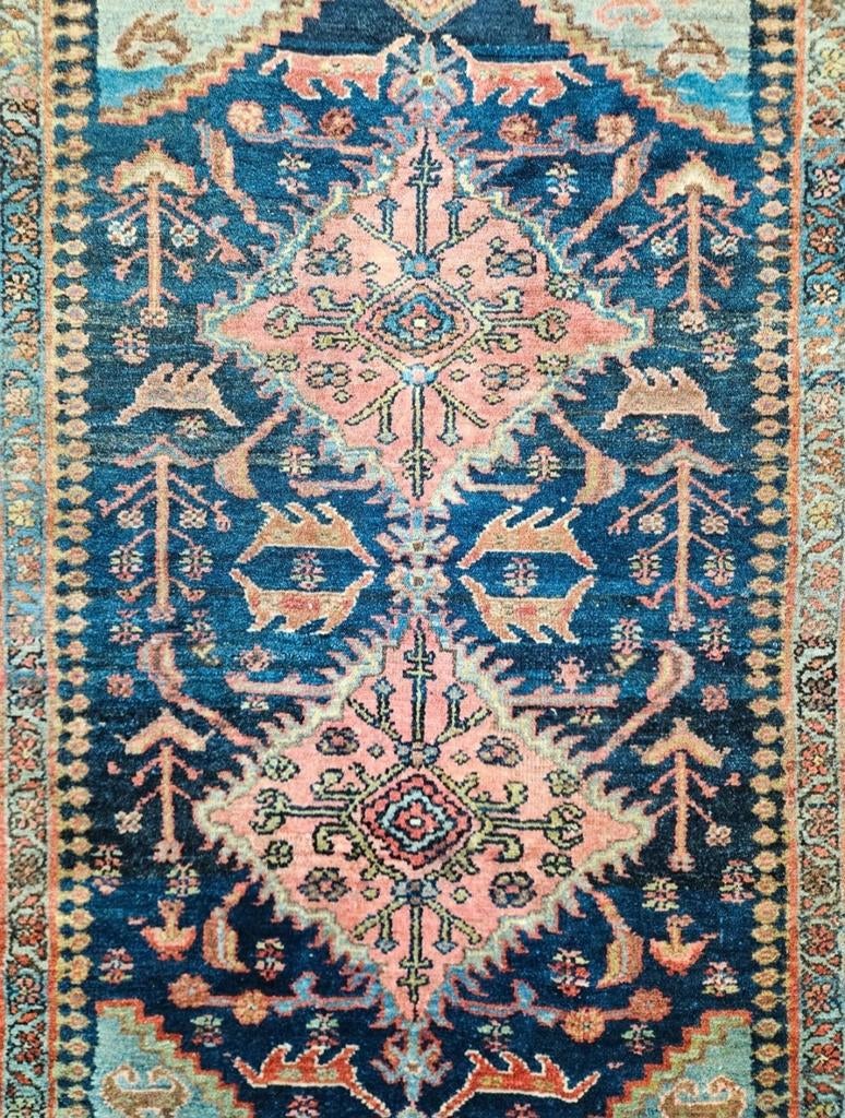 Handmade antique Persian wool Shashevan carpet 130x195cm, Persian Perzisch vintage oosters hype, Crème, Gebruikt, 100 tot 150 cm
