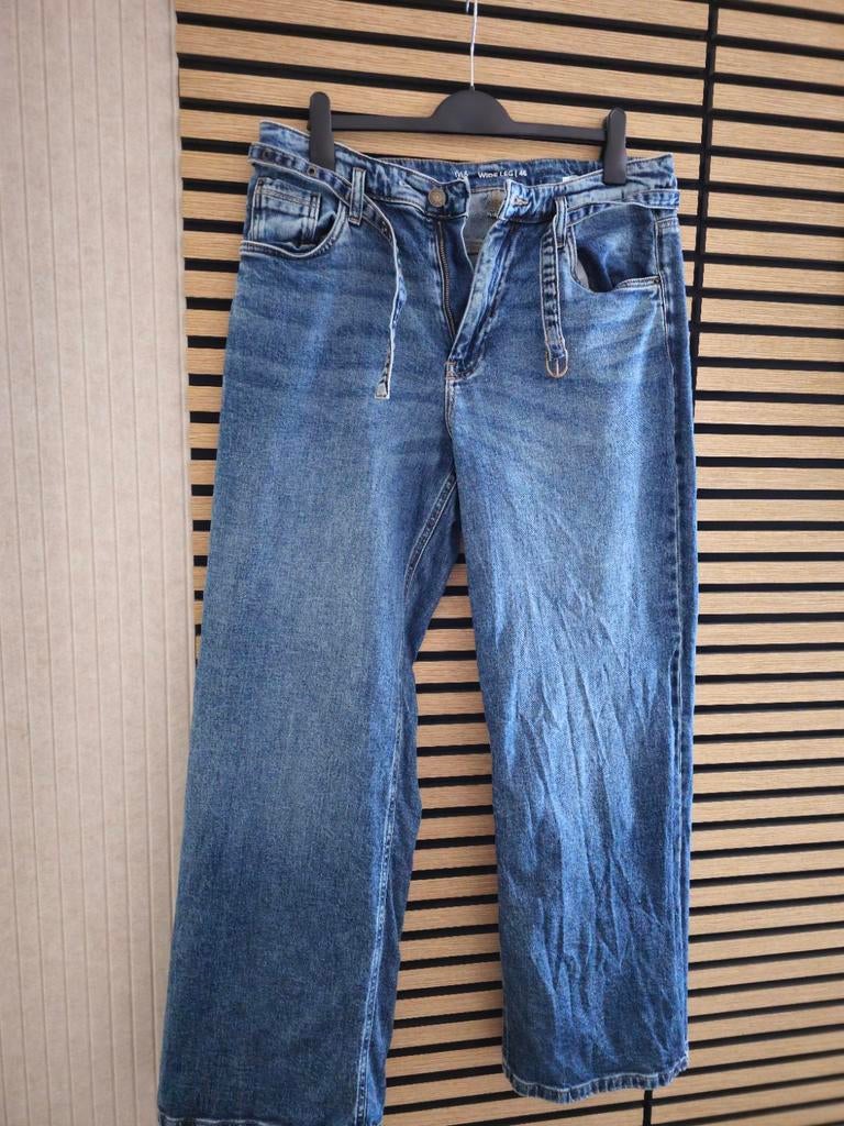 MS mode Wide-leg spijkerbroek maat 46, Kleding | Dames, Grote Maten, Ophalen of Verzenden, Zo goed als nieuw, Blauw, Broek of Spijkerbroek