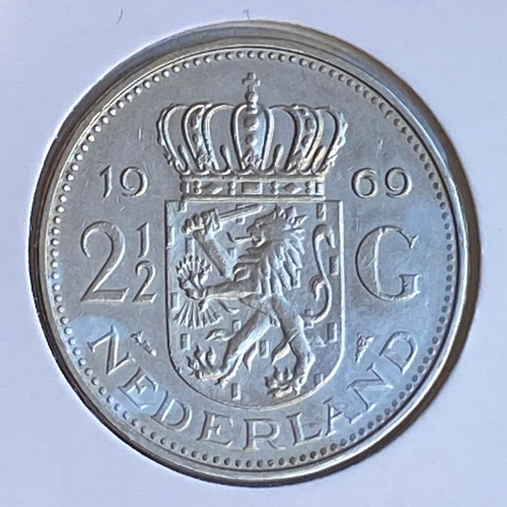 21/2 Gulden / Rijksdaalder 1969 mmt = Vis 🐟 van Juliana, Postzegels en Munten, Munten | Nederland, Verzenden, Koningin Juliana