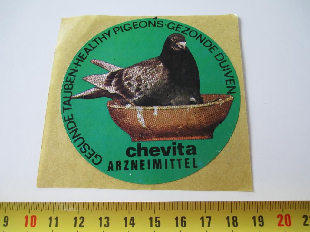 sticker CHEVITA ARZNEIMITTEL  Gezonde duiven, Ophalen, Zo goed als nieuw