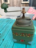 Vintage Koffiemolen - Groen met Bloemmotief, Ophalen of Verzenden