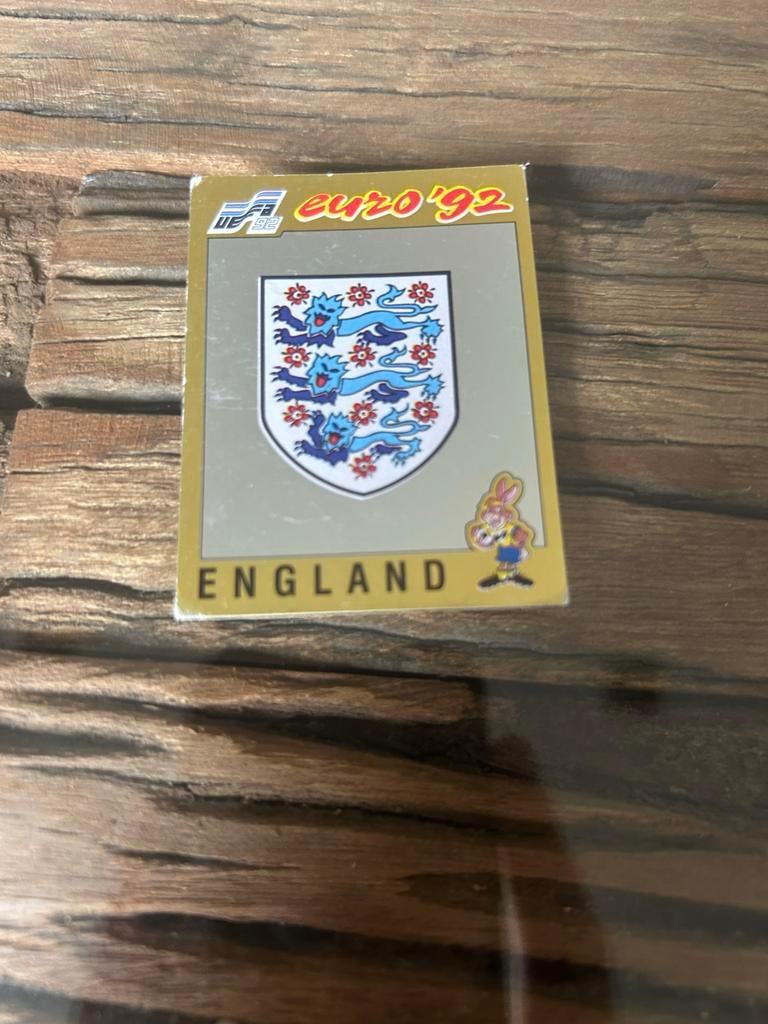 Panini Euro '92 Engeland Sticker - Zeldzaam Verzamelobject, Verzamelen, Ophalen of Verzenden, Zo goed als nieuw, Sport