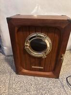 Houten wandkastje met patrijspoort - Maritieme stijl, Ophalen of Verzenden, Zo goed als nieuw, Overige typen, Zeilboot of Motorboot
