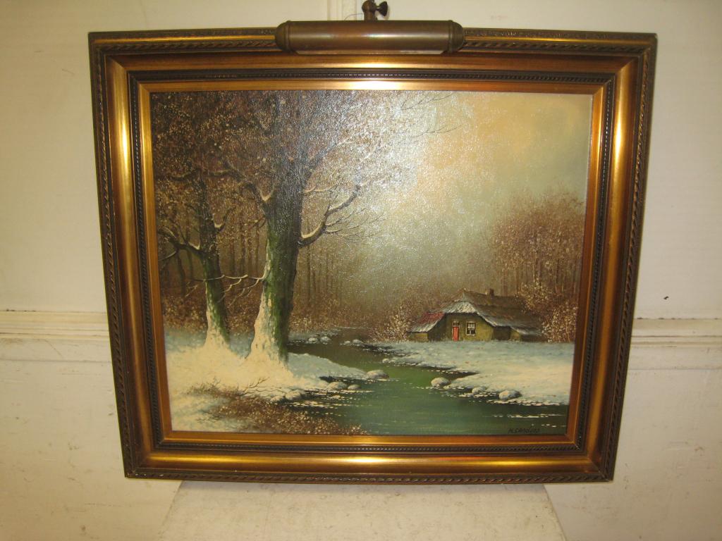 Winterlandschap van H,Sanders, 64x74