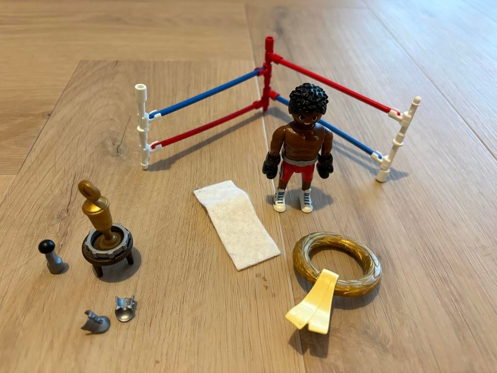 Playmobil bokser met boksring en accessoires, Ophalen of Verzenden, Gebruikt, Los playmobil