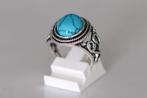✅ Ring zilver turkoois TURQUOISE, Sieraden, Tassen en Uiterlijk, Ringen, Ophalen of Verzenden, Zo goed als nieuw, 17 tot 18, Met edelsteen