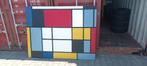 Schilderij Mondriaan style 132x174cm, Antiek en Kunst, Ophalen