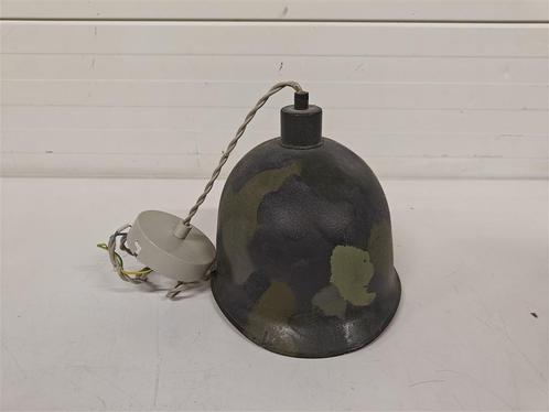 A5951 Stalen Leger Helm [Hanglamp], Huis en Inrichting, Lampen | Hanglampen, Gebruikt, Minder dan 50 cm, Ophalen of Verzenden