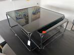 Salontafel set smoke glas & zwart metaal, Ophalen, 50 tot 100 cm, Vierkant, Nieuw