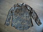 Zwarte blouse met goudkleurig panterprint maat M, Kleding | Dames, Blouses en Tunieken, Ophalen of Verzenden, Gedragen, Maat 38/40 (M)