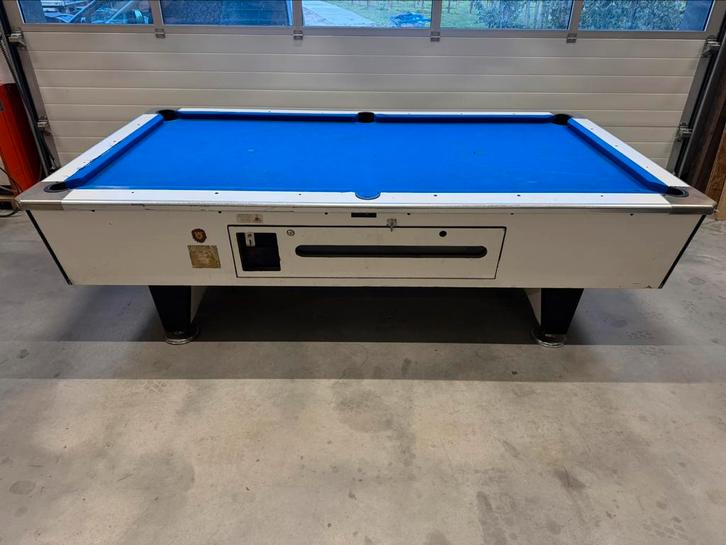 9ft leistenen pooltafel, 291x163, muntinworp & afdekplaat, Sport en Fitness, Biljarten en Poolen, Zo goed als nieuw, Pooltafel