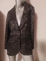 Satin look blazer LaDress animalprint, maat S), Verzenden, Zo goed als nieuw, Bruin