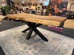 Boomstamtafel Suar hout 220 spinpoot Direct/leverbaar E-7285, Ophalen, #Industrieel#Boomstam#Suarhout#Spinpoot#220, 50 tot 100 cm