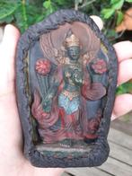 Zeer grote Amulet "Shiva" met Leer omkleed hangend aan Veter, Ophalen of Verzenden