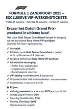 FORMULE 1 ZANDVOORT 2025 – EXCLUSIEVE VIP-Weekend Tickets, Augustus