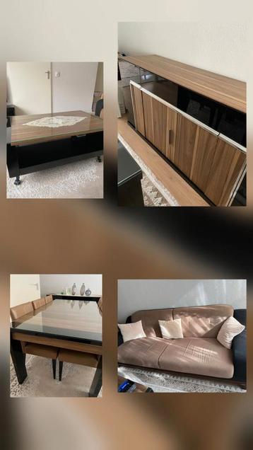 2 Banken + Dressoir + Eettafel + Salontafel + 6stoelen beschikbaar voor biedingen