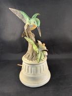 Vintage muziekdoosje met kolibrie en orchidee - Royal Crown, Antiek en Kunst, Curiosa en Brocante, Ophalen of Verzenden