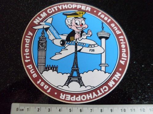 sticker NLM cityhopper fast and friendly F28 fokker, Verzamelen, Stickers, Zo goed als nieuw, Bedrijf of Vereniging, Verzenden