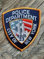 Embleem NYPD 9-11-01 23 Memorial Patch, Embleem of Badge, Amerika, Overige soorten, Ophalen of Verzenden