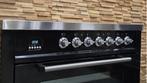 Luxe Fornuis Boretti 90cm INDUCTIE zwart 5 zones 1 oven, 60 cm of meer, Ophalen of Verzenden, Zo goed als nieuw, Energieklasse A of zuiniger