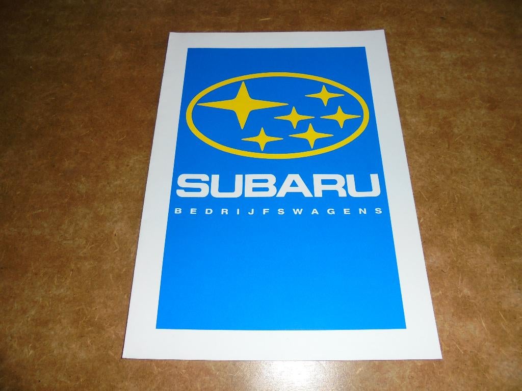 brochure Subaru bedrijfswagens  1992, Ophalen of Verzenden, Nieuw, Overige merken