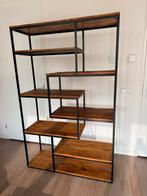 Stoere wandkast – metaal & hout, Huis en Inrichting, Kasten | Wandmeubels, Ophalen of Verzenden, Zo goed als nieuw, Minder dan 150 cm