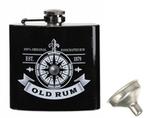 RVS heupfles vintage look - "Old Rum", Nieuw, Ophalen of Verzenden, Feestartikel, Verjaardag