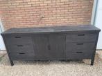 Zwarte Houten Dressoir Kast, Huis en Inrichting, Kasten | Dressoirs, Ophalen, 150 tot 200 cm, Zo goed als nieuw, Met lade(s)