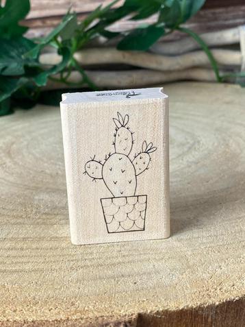 1x houten stempel cactus 5,5 cm x 4 cm nieuw bullet journal beschikbaar voor biedingen