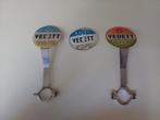 Set van 2 vintage Vedett bier tapruiters en 1 Vedett taplens, Ophalen of Verzenden, Zo goed als nieuw, Reclamebord, Plaat of Schild