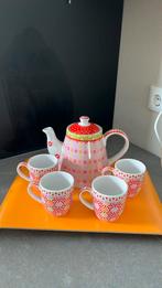 Vrolijk, kleurrijk thee servies, Antiek en Kunst, Ophalen of Verzenden