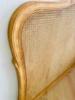 Frans vintage hoofdborden– rotan & sierhout (3 stuks), Ophalen, Gebruikt, Beige, Tweepersoons