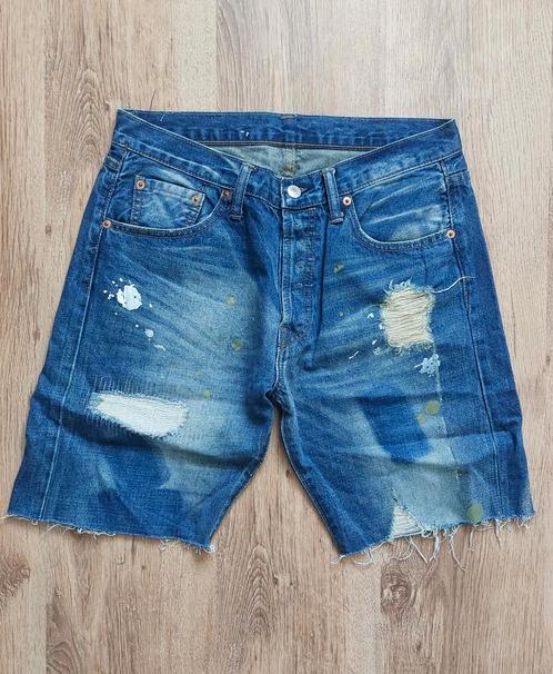 Levis distressed denim shorts, Kleding | Heren, Spijkerbroeken en Jeans, Gedragen, Overige jeansmaten, Blauw, Ophalen of Verzenden