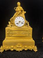 zeer nette vroege bronzen pendule met touwtjes slinger, Antiek en Kunst, Ophalen of Verzenden