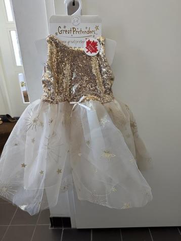 Nieuwe prinsessenjurk gouden glitters Great Pretenders 3-4 j beschikbaar voor biedingen
