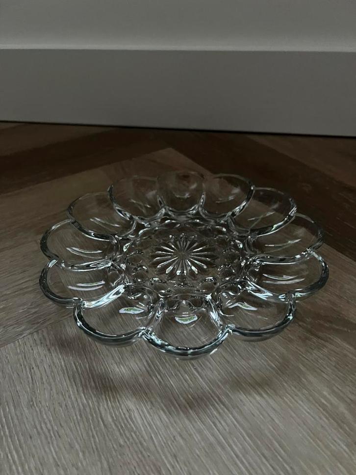 Vintage eierschaal eierbord, Huis en Inrichting, Keuken | Servies, Zo goed als nieuw, Bord(en), Overige stijlen, Glas, Ophalen of Verzenden