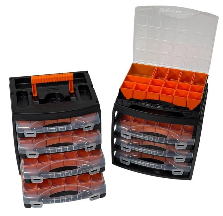 E-Tools Midibox (179247/2) 2 x Opbergassortimentbox met 4, Doe-het-zelf en Verbouw, Gereedschap | Handgereedschap